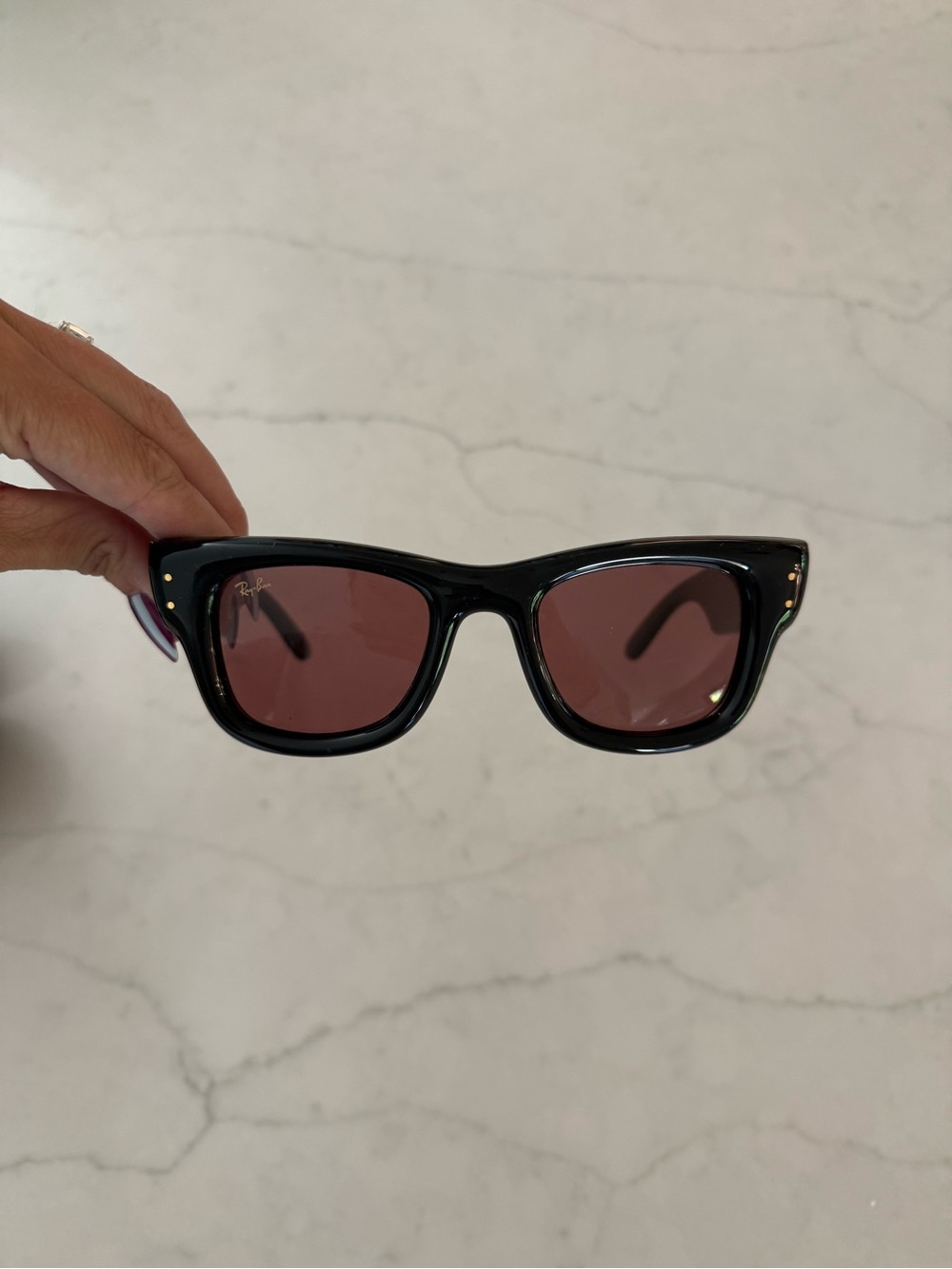 Ray-Ban Black Frame Sunglasses with Brown Lenses